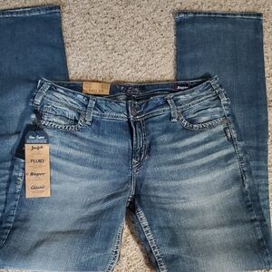 J #006 NWT SILVER Suki Mid/Slim Boot Cut Blue Jeans